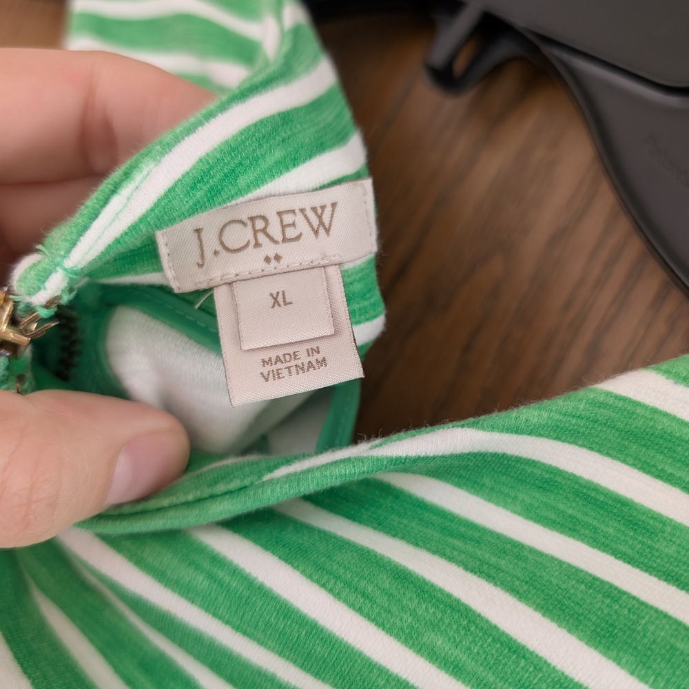 JCrew Green Striped Dress - Picture 5 of 6